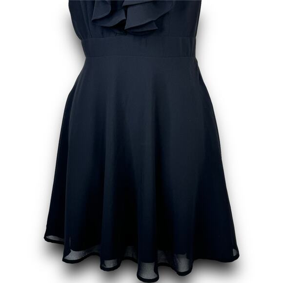 Lulus Little Black Ruffle Mini Dress Flutter Sleeves Vneckline Sleeveless XS - Picture 5 of 10